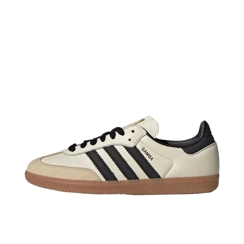 

Adidas Originals Samba Gazelle OG Женские и мужские бежевые цветные нескользящие немецкие тренировочные туфли в стиле ретро с низким берцем ID0478
