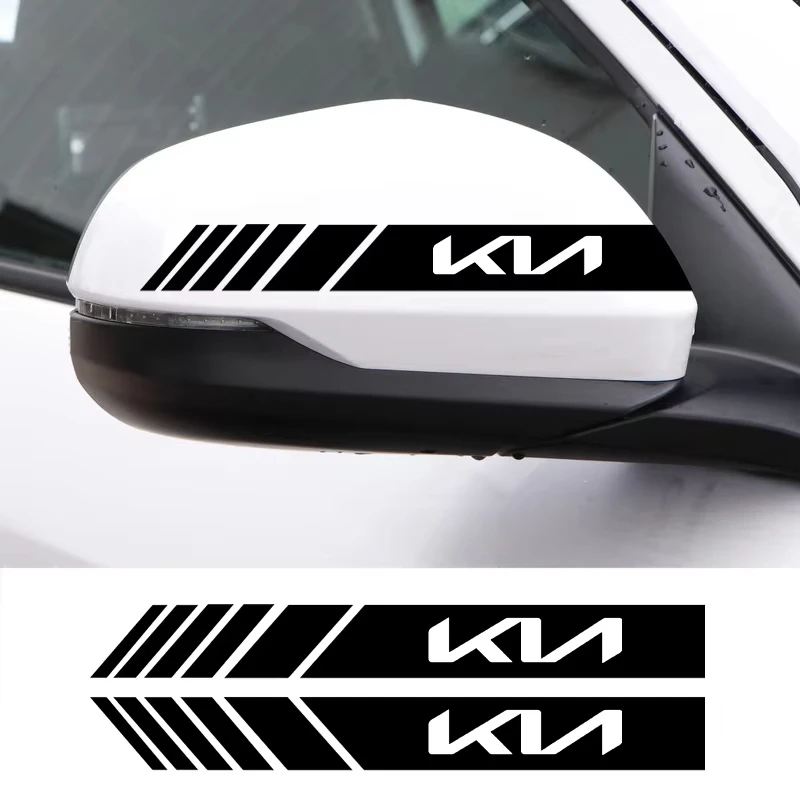 

2Pcs Car Rearview Mirror Vinyl Stickers For KIA Ceed Forte K9 Optoma Picanto Rio Sorento Soul Sportage Auto Accessories