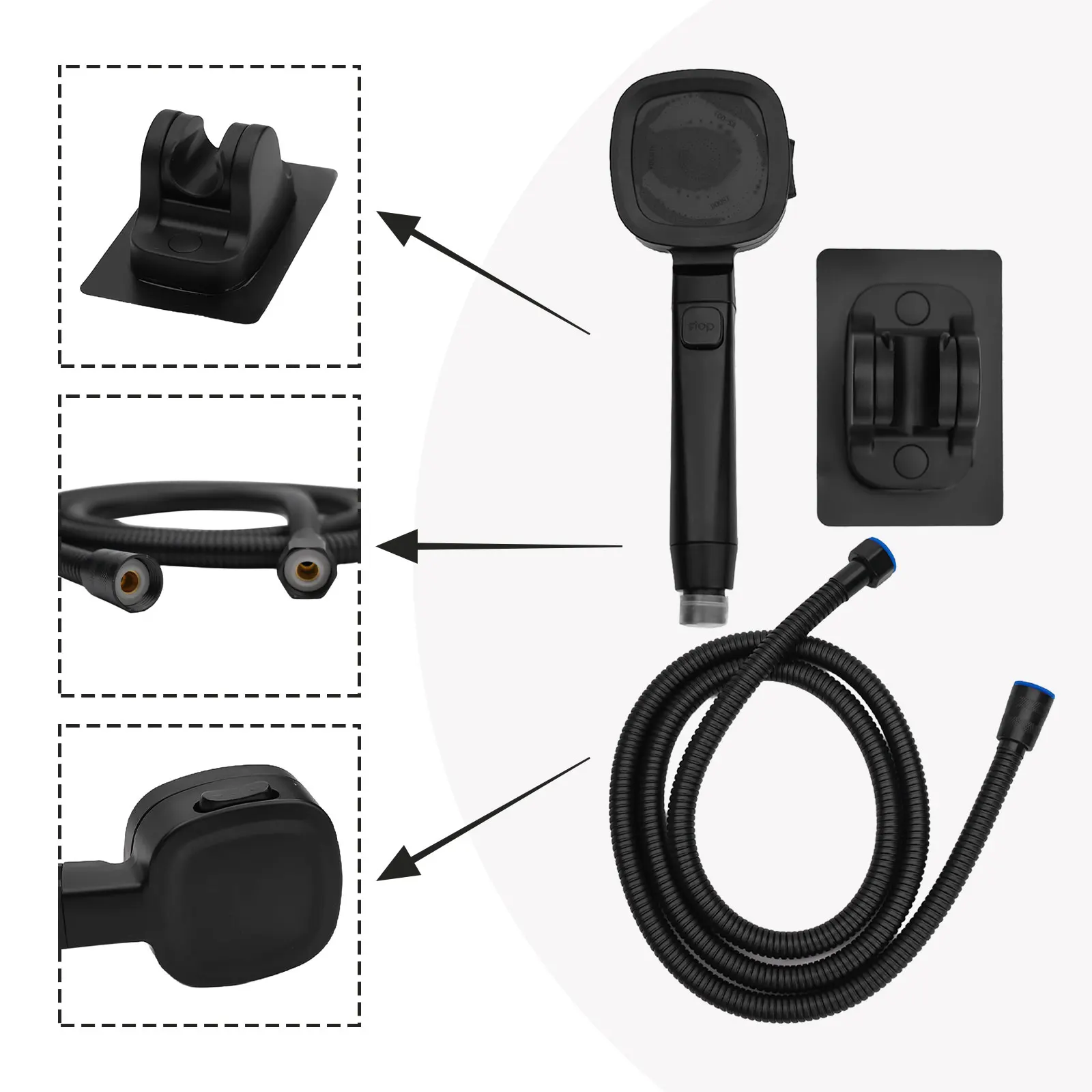 Of The Shower Head Bracket And Press Firmly Onto A Smooth, Dry for surface At Your Desired Position. Specification: