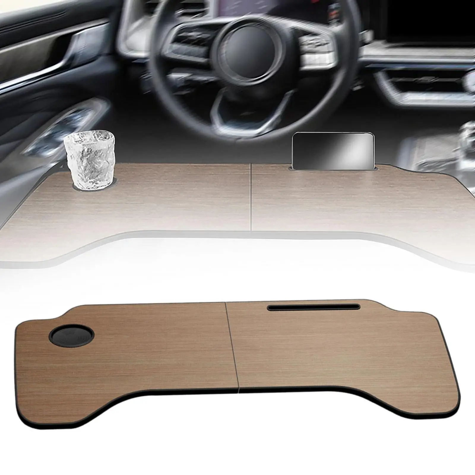 Foldable Car Laptop Tray Versatile Easy to Install Drinks Holder Big Space Car