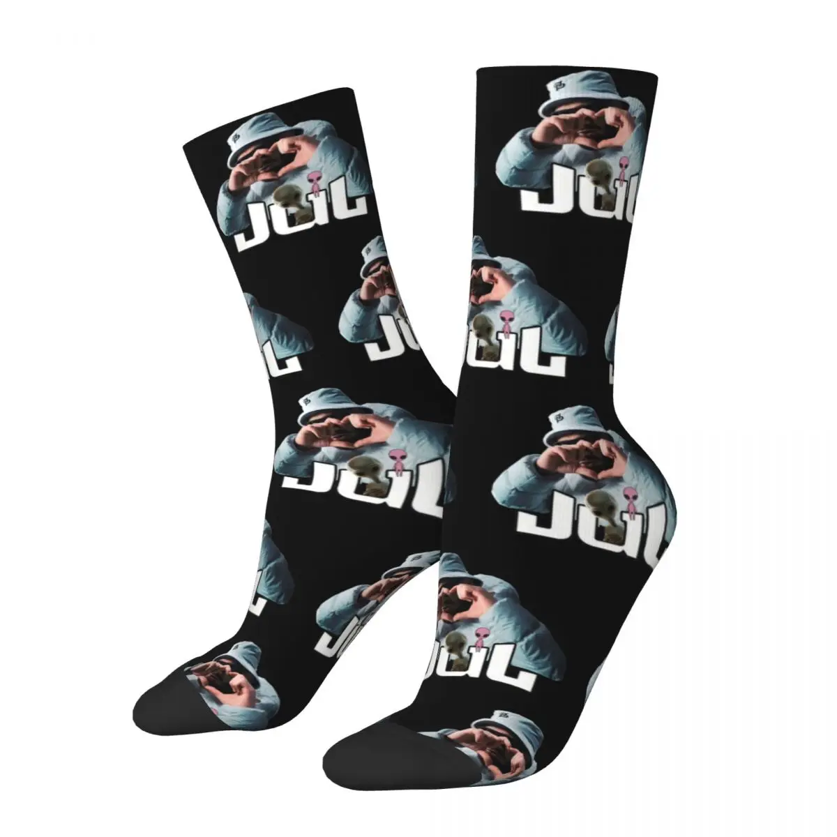 Jul rapper heart design ganzjährig socken zubehör für unisex kompression socken