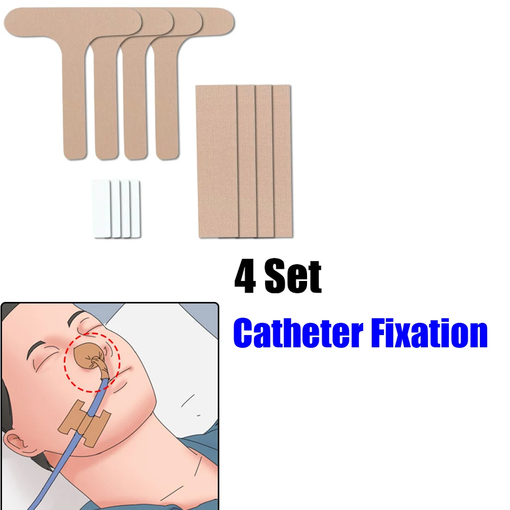 4Pcs Disposable Catheter Fixation Device Non-woven Fabric Nasal Tube Fixing Patch