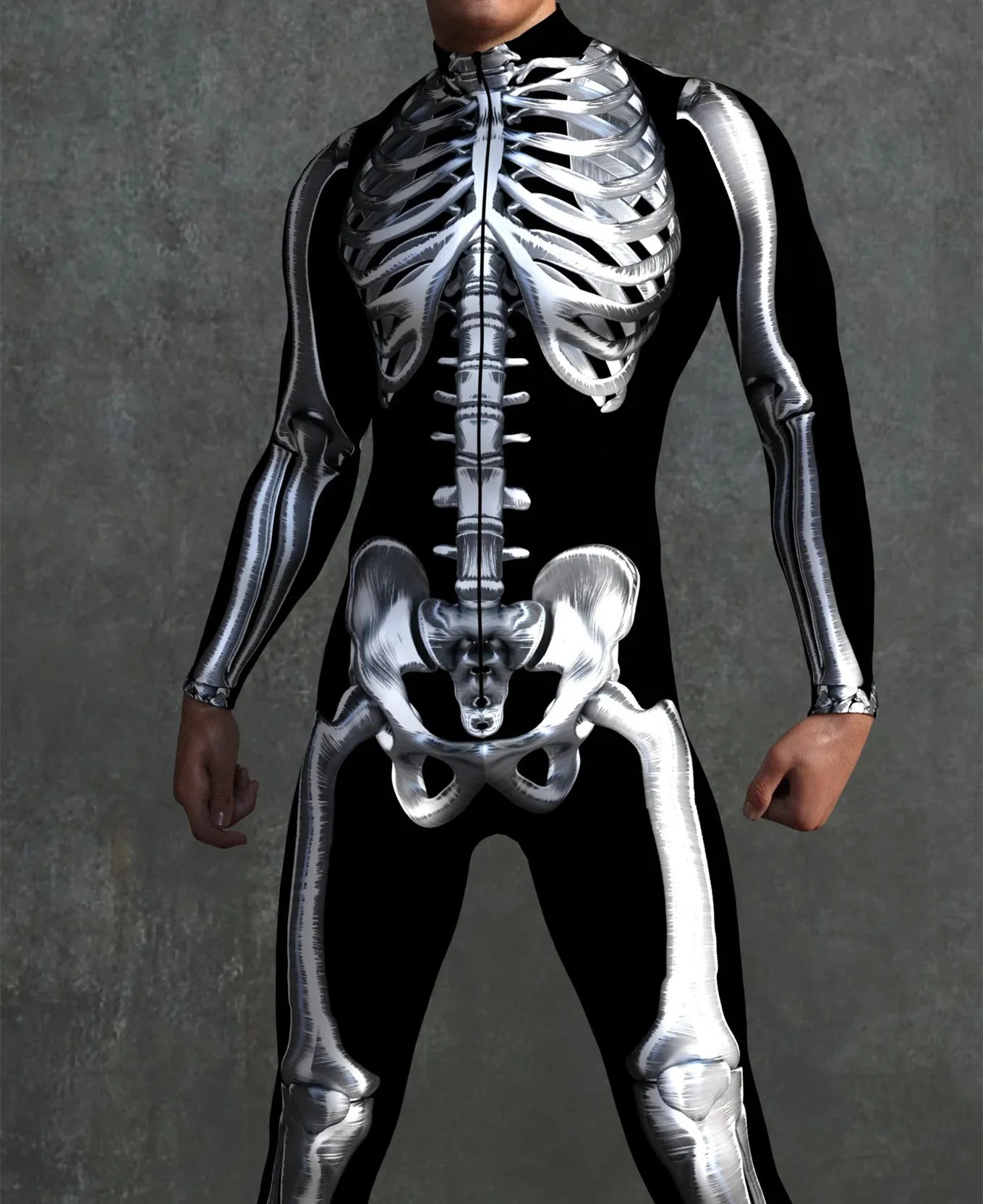 Halloween Skinny Damen Bedruckter Bunter Totenkopf Cosplay Jumpsuit Cyberpunk Zentai Anzug Karnevalsparty Aerial Performance Bodysuits – Detail 34