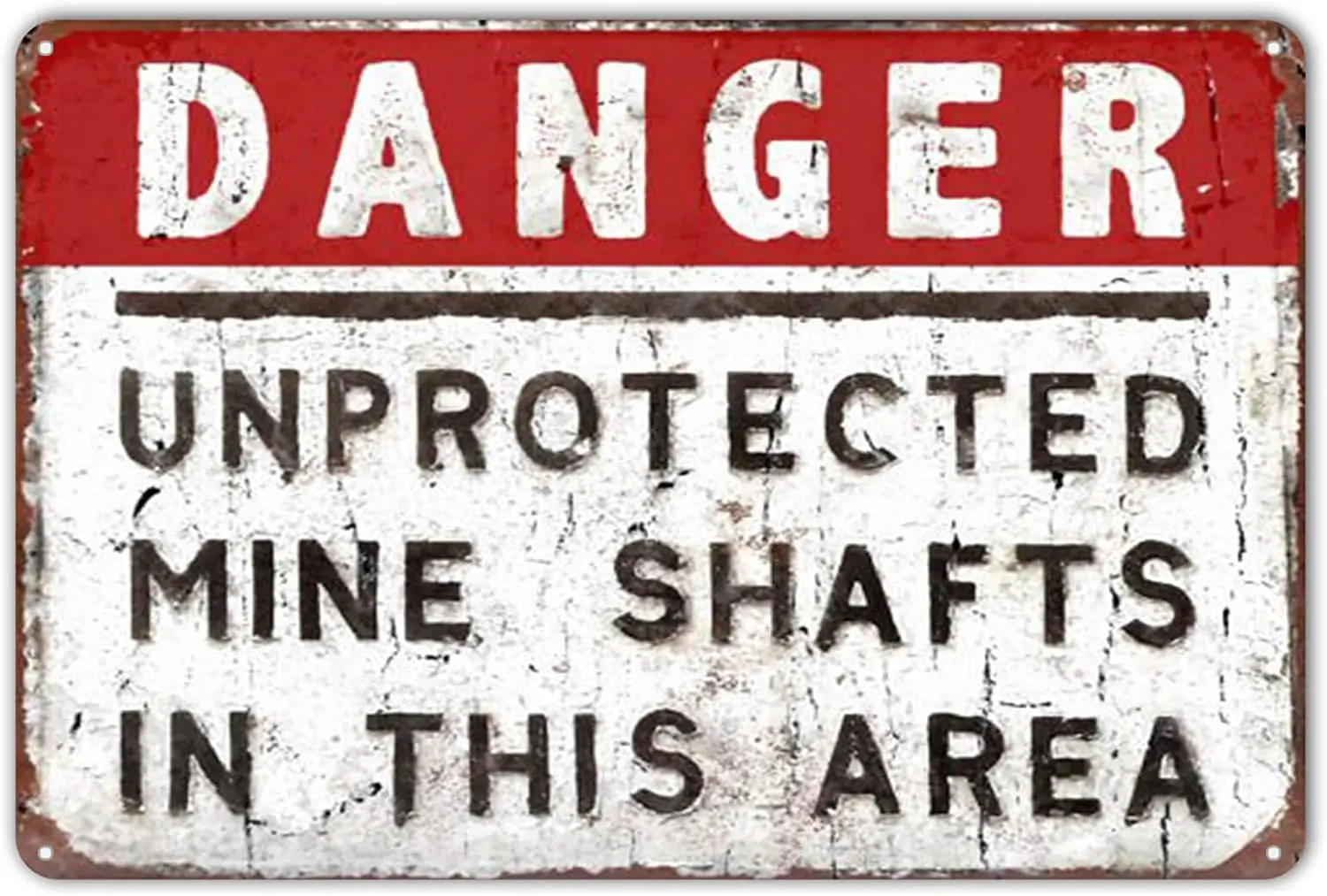 Krouterebs Retro Metal Tin Sign Danger Mine Shafts Rustic Metal Wall Plate Vintage Antique Tin Sign for Street & Home Bar Cl