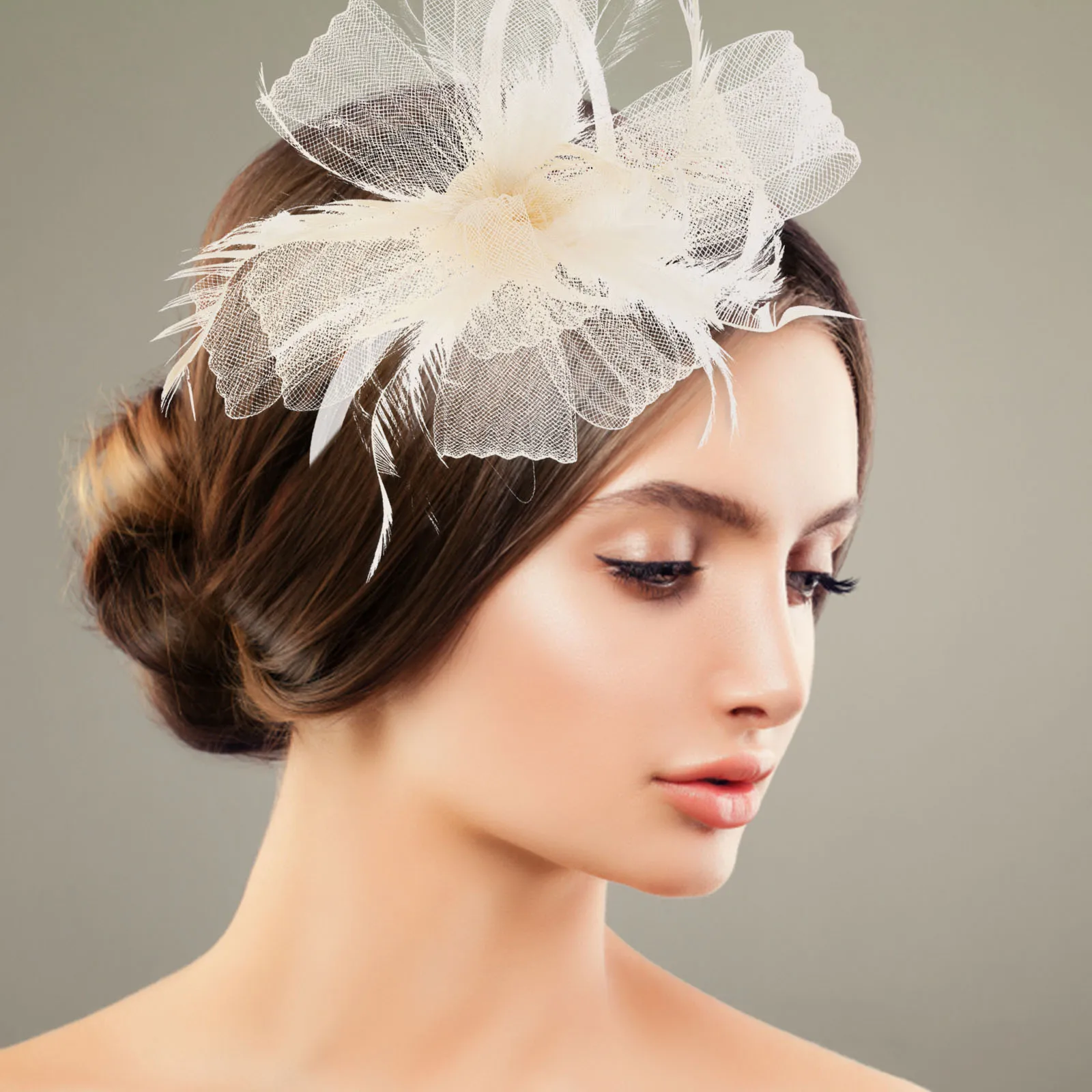 

Elegant Vintage Fascinator Hat Women Headdress Banquet Headband Bridal Hair Accessories Wedding Tea Party Headwear