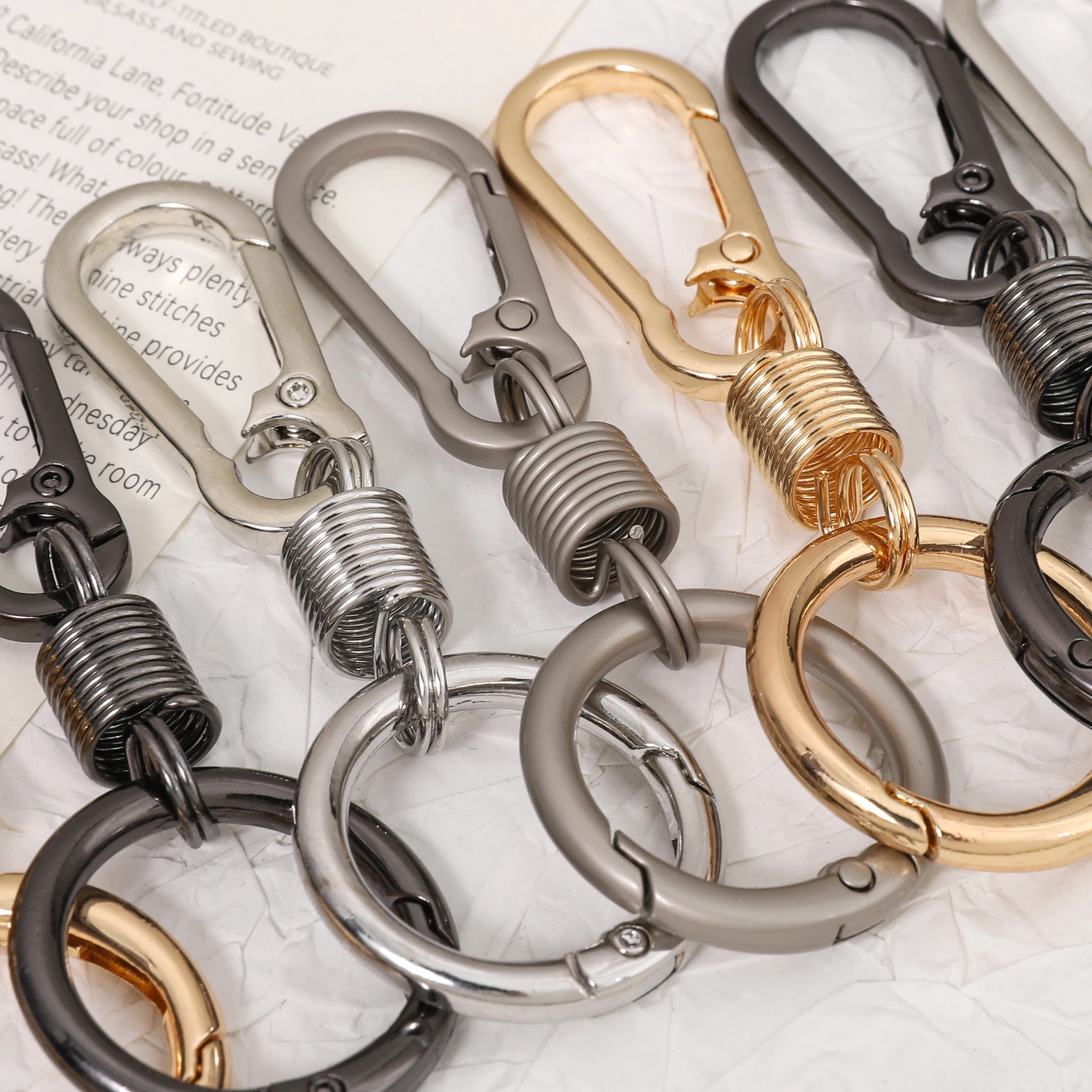 1Set 8.5cm Fashion Alloy Keychain Outdoor Travel Bag Anti-theft Buckle Metal Keyring For Jewelry Handmade Diy Making Findings