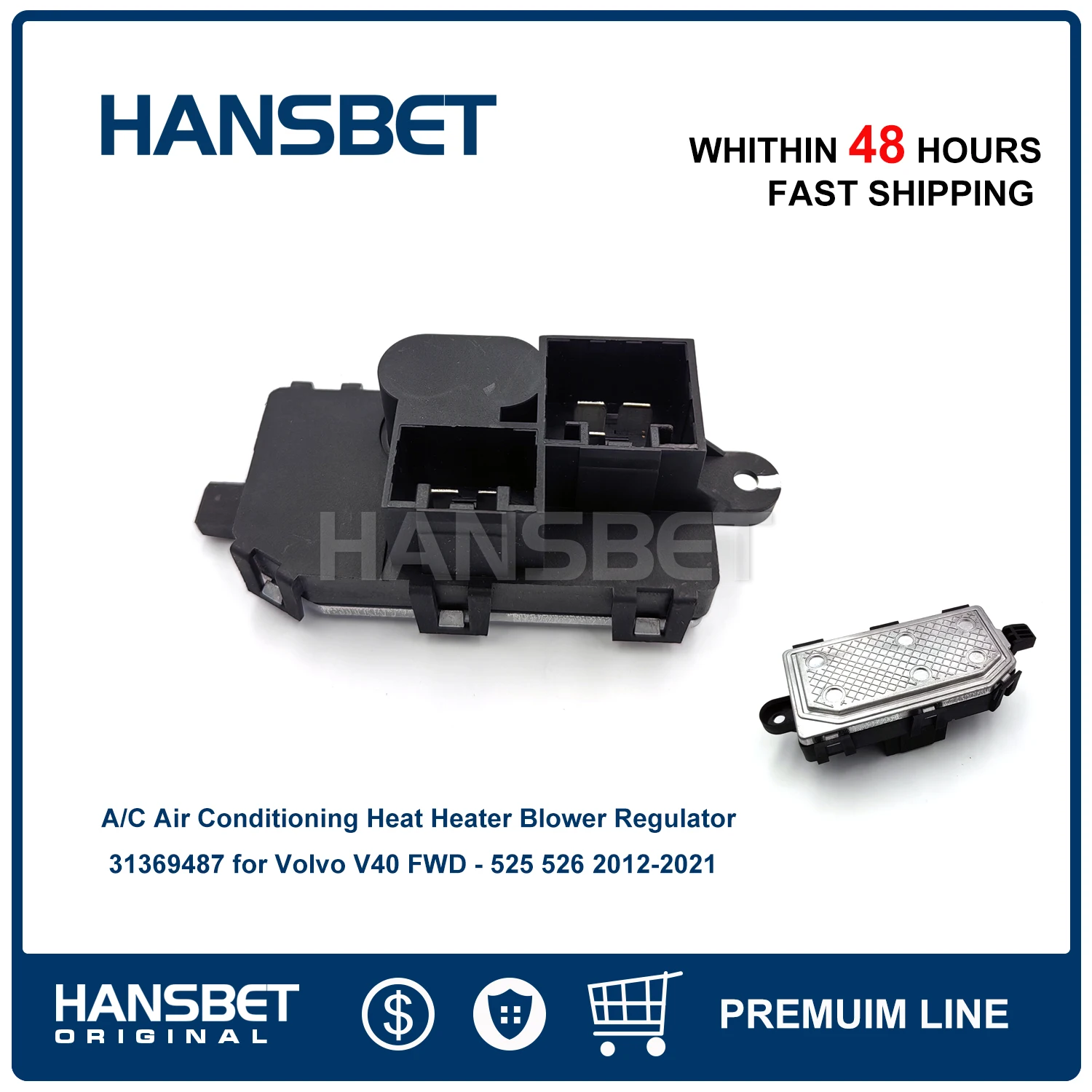 Régulateur de ventilateur de chauffage de chaleur de climatisation A/C 31369487 pour Volvo V40 FWD - 525 526 2012-2021,31436958 HANSBET