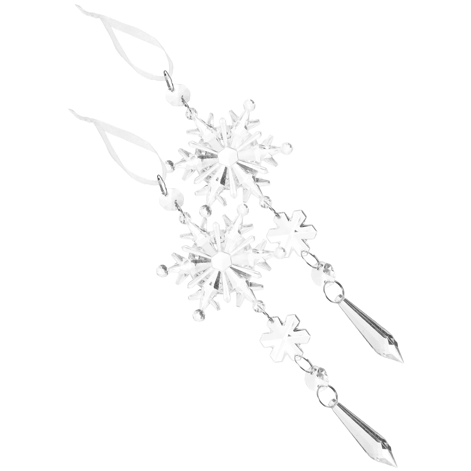 

2Pcs Christmas Snowflake Hanging Decor Xmas Tree Ornaments Festive Home Garden Decors Christmas Decorations Xmas Tree Ornaments