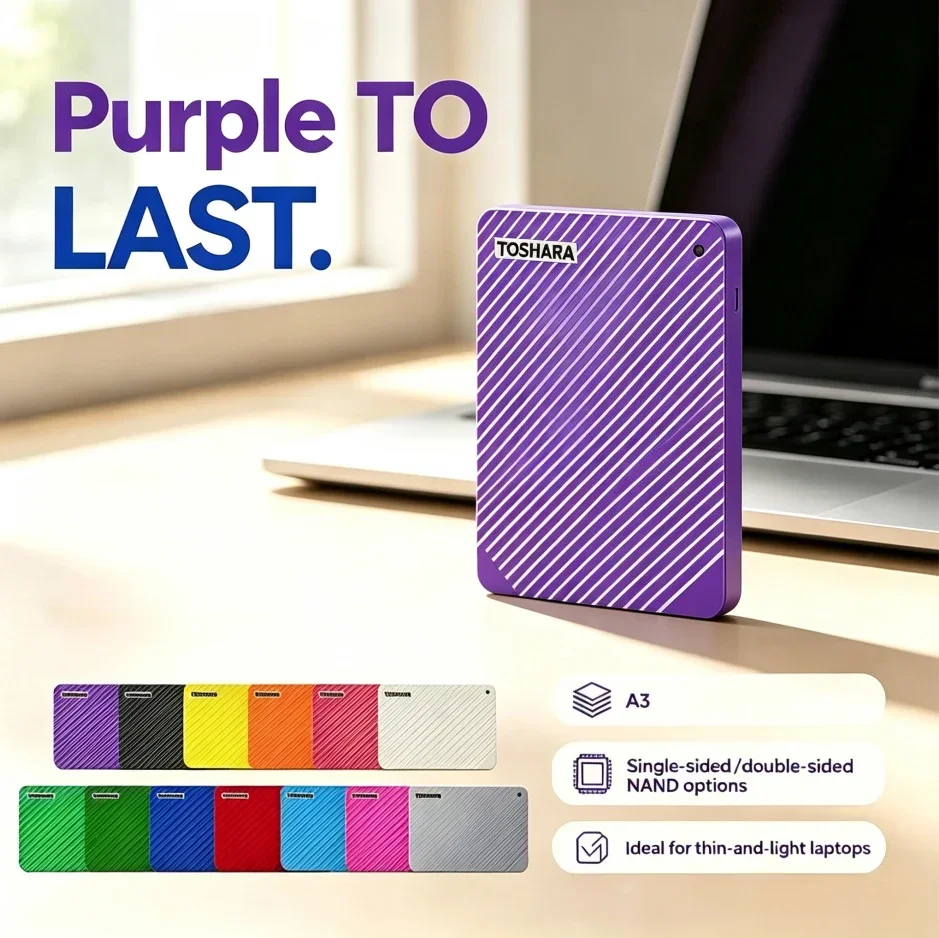 Original A3-5 Purple/Blue/Gray Portable External Hard Drive Large Capacity Storage Disk for Laptop Desktop Notebook Smartphone
