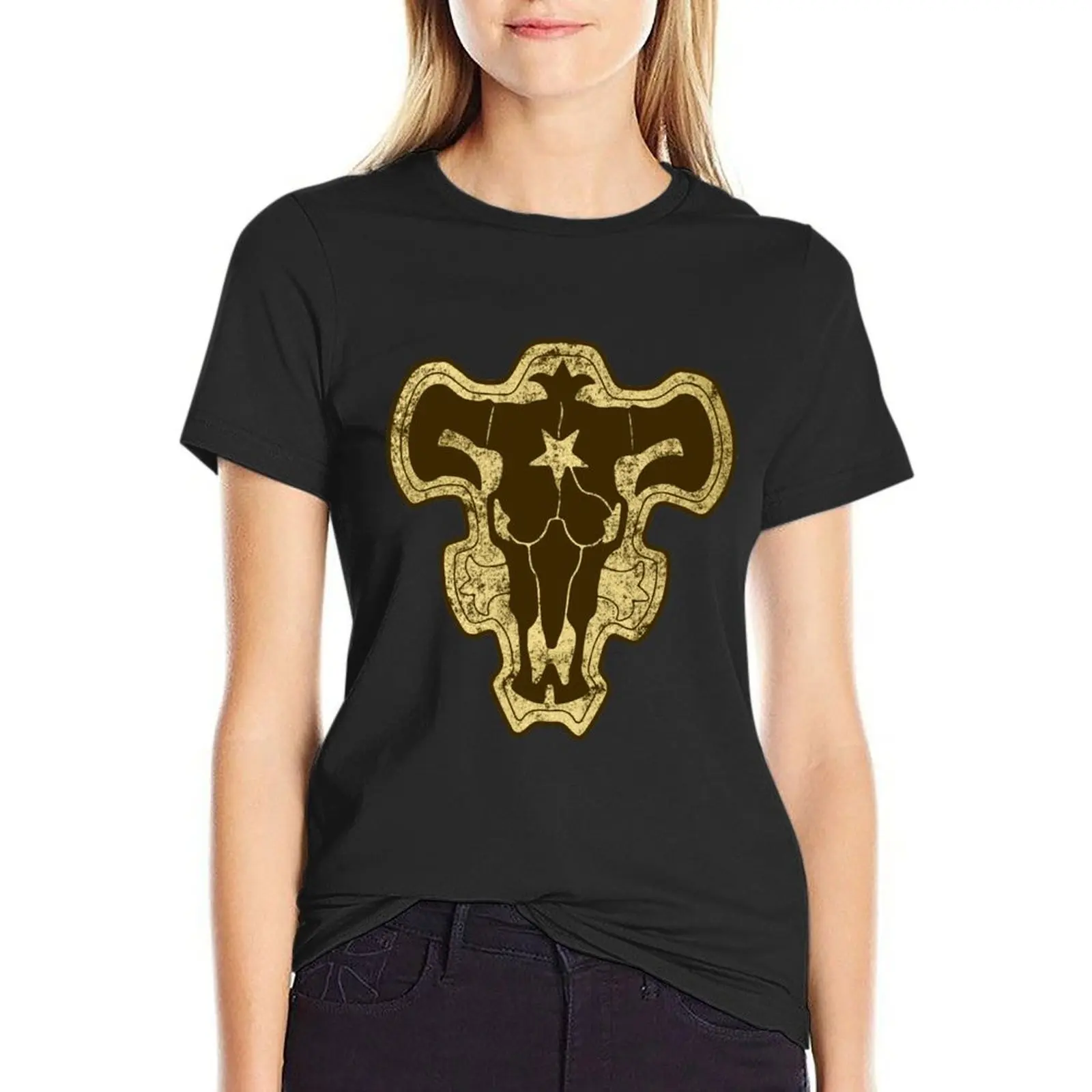 Black Bull Emblem T-Shirt vintage clothes shirts graphic tees plus size tops anime clothes Women t-shirts