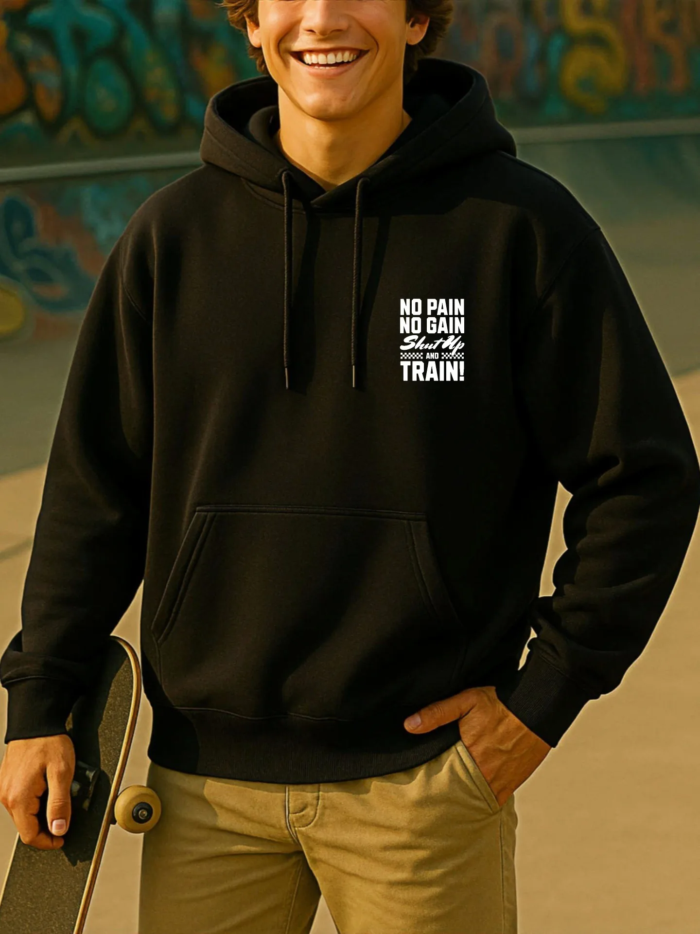 هوديي برسومات للرجال، حرف - طباعة، نمط كاجوال، مبطن بالصوف، لصالة الألعاب الرياضية والارتداء اليومي، للرجال #3