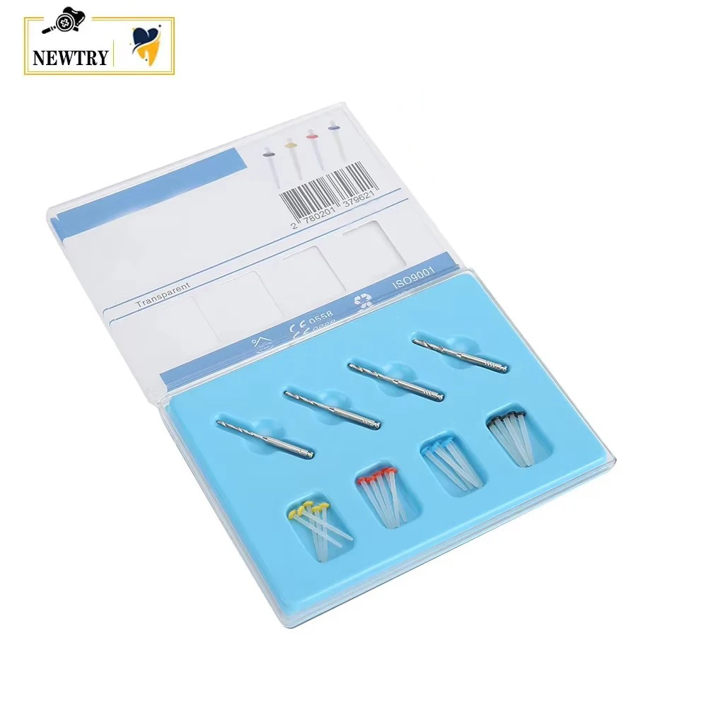 

High Intensity Fiber Post Dental Restorative Quartz Glass Fiber Resin Post With Drill Orthodontic Filling Material 4 Sizes Mixed