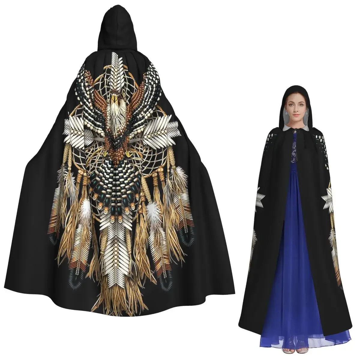 

Родная Мандала Сова Американский Длинный Плащ С Капюшоном Ведьма Средневековый Костюм Косплей Накидка Хэллоуин Пальто Для Взрослых Унисекс