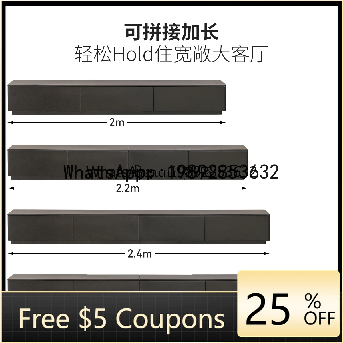 

AB Solid wood TV cabinet Modern simple floor storage floor cabinet