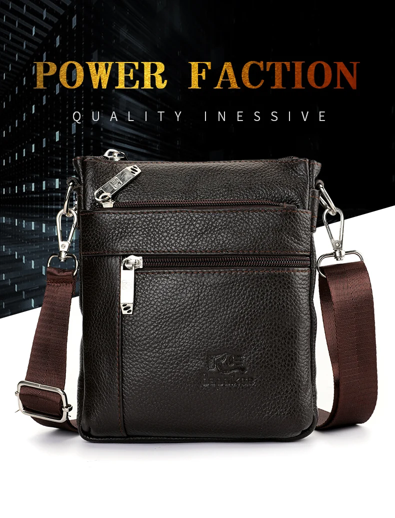 Herren-Einzelschultertasche aus echtem Leder, lässige Business-Umhängetasche, hochwertige Ledertasche für Herren – Detail 2