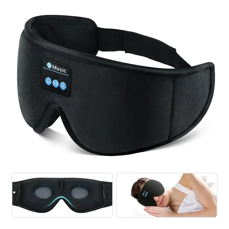 3D Eye Mask Bluetooth Music Play Sleeping Headphones with Built-in HD Speaker Mask For Sleep Headphones Wireless Air Travel 5.0