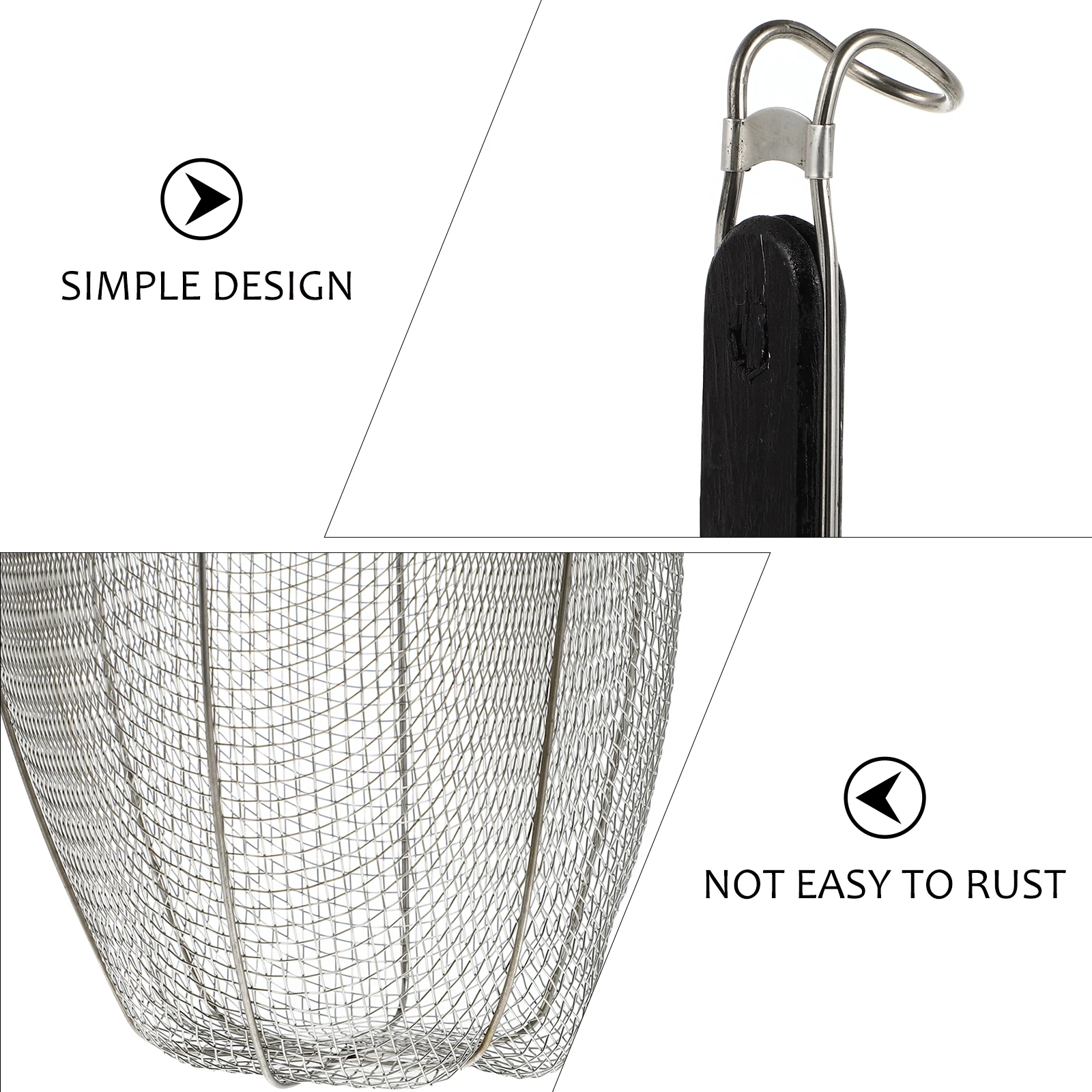 

Premium Straining Basket Kitchen With Handle Heat Resistant Long Lasting Noodle Sifter Cooking Straining Oil Filtering