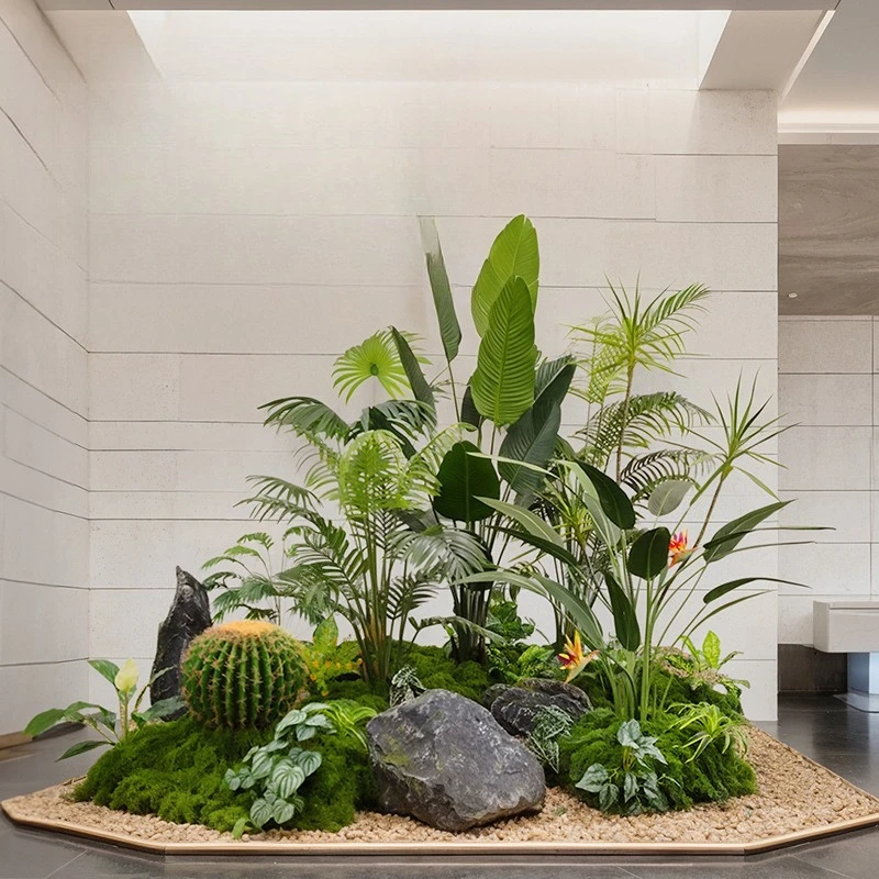 Potted plants landscaping interior decoration ornaments matching scene window shopping mall landscape imitation