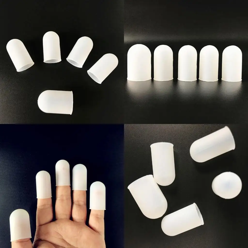 

J78F 5Pcs Heat Resistant Anti Slip Silicone Finger Sleeves Jewelry Making