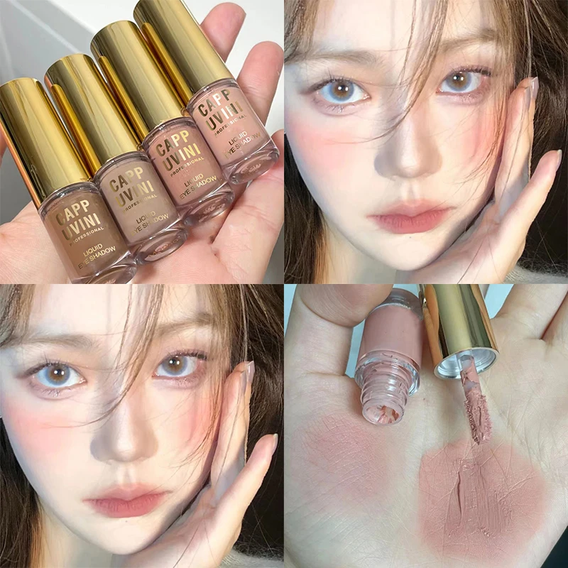 Brown Glitter Liquid Eyeshadow Stick Contour Blush Pigment Fine Shimmer Matte Natural Cheek Eye Shadow Milk Coffee Tone Cream