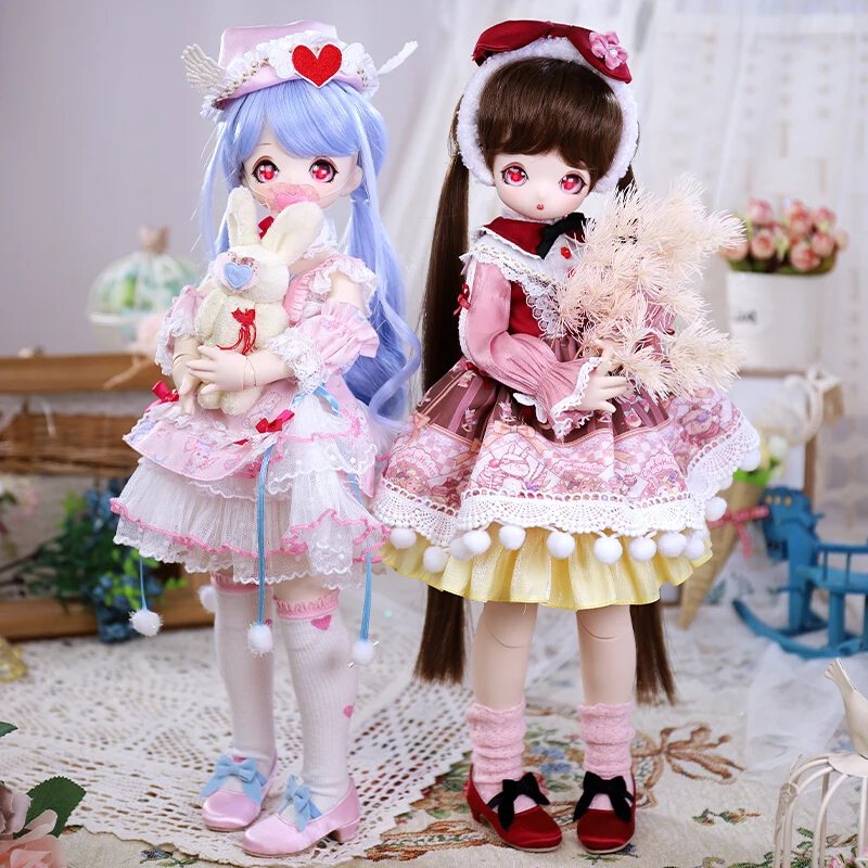 

1/4 BJD Loli Doll Two-dimensional anime 40cm Girl Doll Toys With Full Outfits Clothes Wig Shoes Makeup Children Christmas Gift