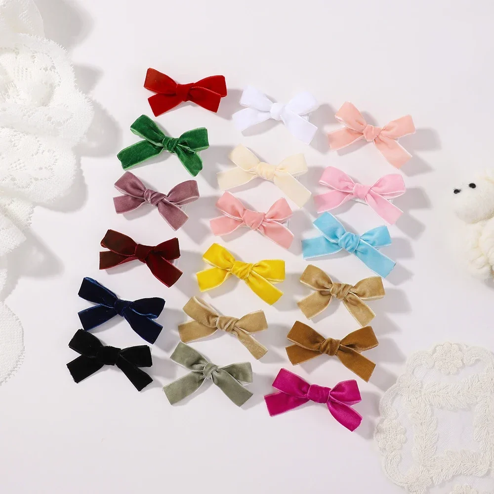 

6Pcs/lot Solid Ribbon Bows Hair Clips for Baby Girls Handmade Cute Bow Hairpin Barrettes Headwear Kids Hair Accessories Gifts