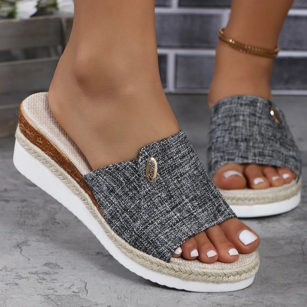 Wedge Heel Slippers Women Summer Shoes Women's Sandals Casual Indoor Outdoor Slipper Sandals for Beach Zapatos Mujer Slippers