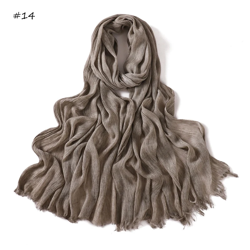 180*65cm Tie-dye Crinkle Rayon Hijabs für Frauen Muslimischen Schal Schals Plain Damen Atmungsaktive Stirnband Femme turban Ramanda – Detail 11