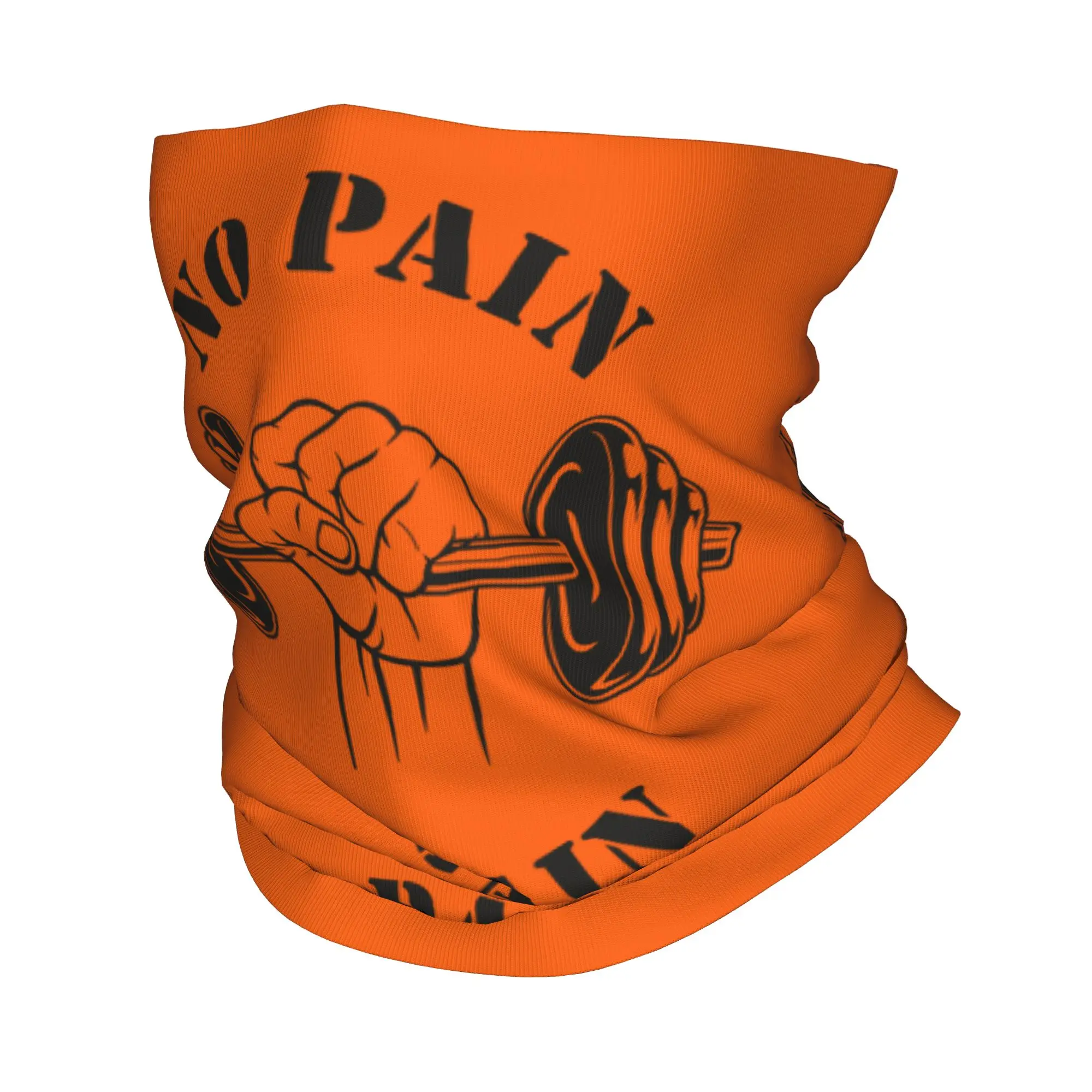 Custom No Pain No Gain Bandana Neck Gaiter Windproof Face Scarf Cover Men Women Bodybuilding Fitness Gym Headwear Tube Balaclava