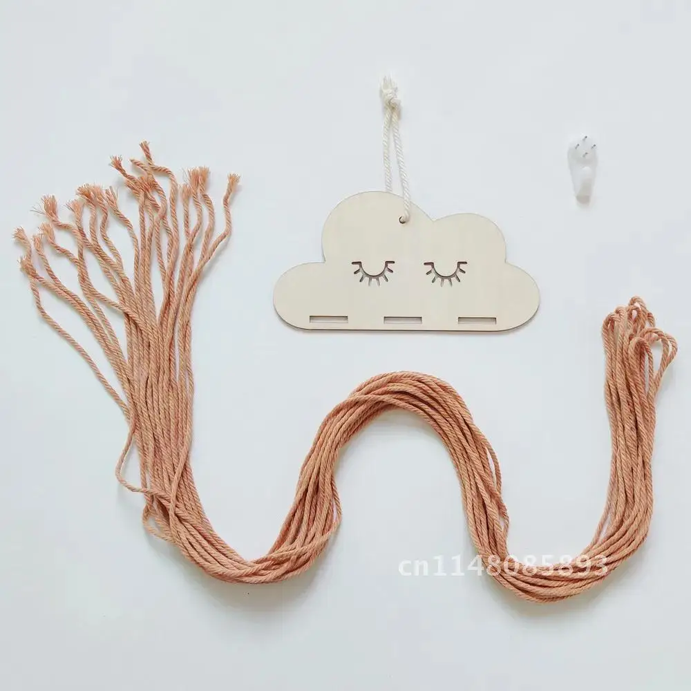 INS Nordic Wooden Cloud Baby Hair Clips Holder Princess Girls Hairpin Hairband Storage Pendant Jewelry Organizer Wall Ornaments