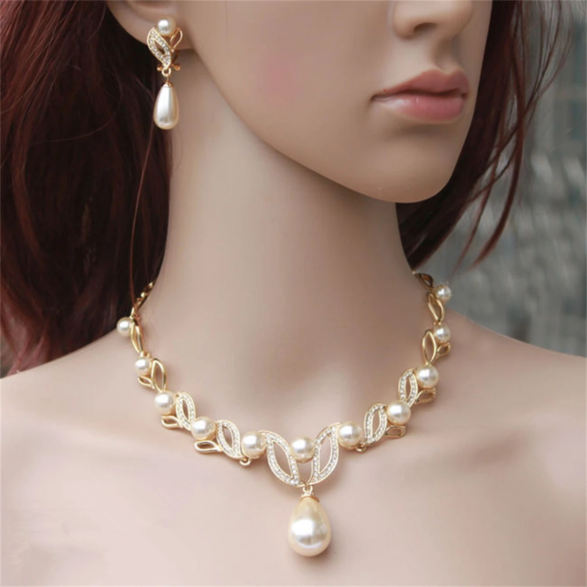 

Wedding Accessories Bride Jewelry Sets Earring Necklace Jewelri Set with Pearl for Women Acero Inoxidable Joyeria Mujer New 2024