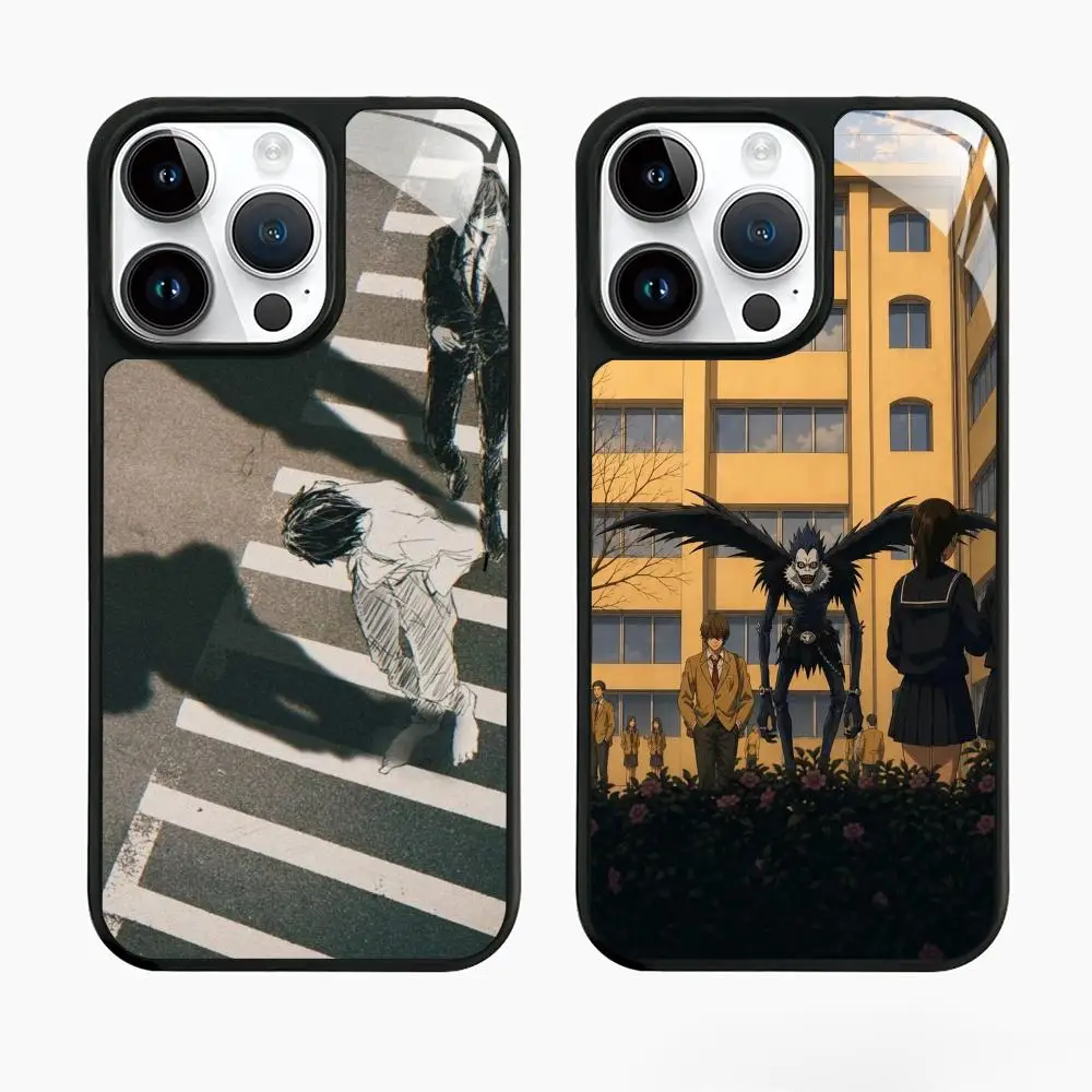 Funda de teléfono con diseño clásico y moderno de anime Death Note para iPhone 18, 17, 16, 15, 14, 13, 12, 11 Pro Max y Plus, con textura antideslizante.