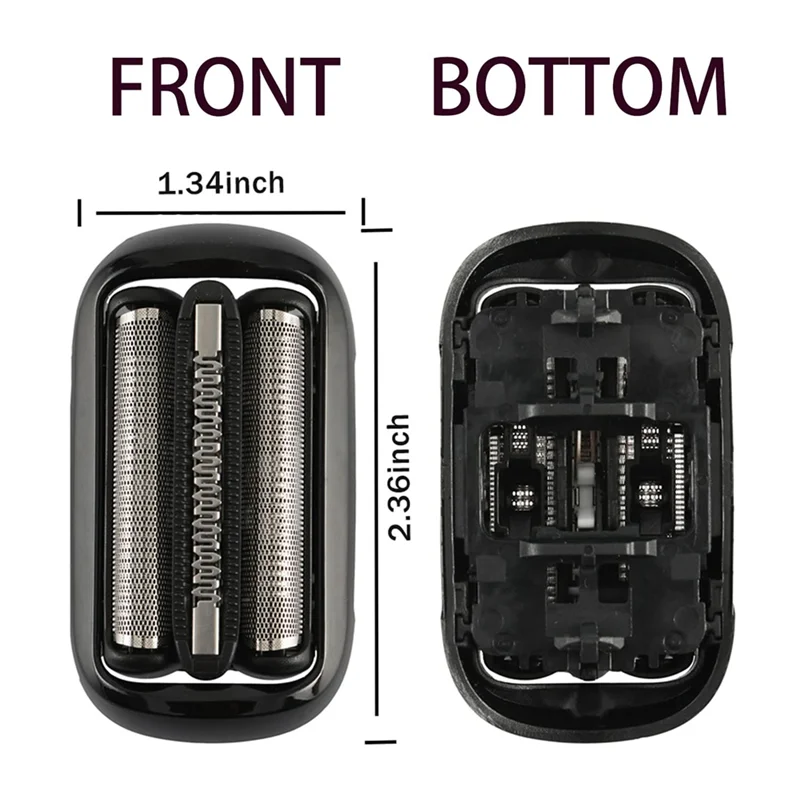 XFDE 2 Pack Series 5/6 53B Replacement Head for Braun Electric Foil Shaver 5020Cs 5018S 5035S 5049Cs 5050Cs 6020S 6040Cs