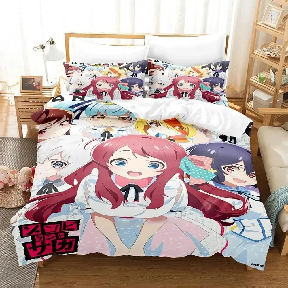 Anime Zombie Land Saga Comfortable Duvet Quilt Cover Pillowcase Bedding Set Children Bedroom Decoration Home Textile