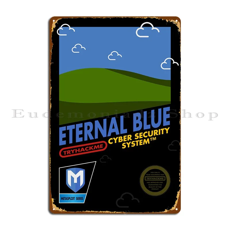 Eternal Blue Try Hack Me Metal Plaque Poster Pub Mural Print Painting Wall Mural Kitchen Tin Sign Poster