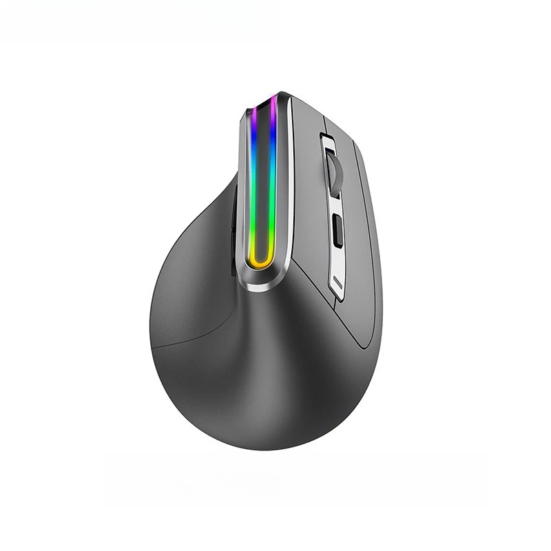 

Spot wireless bluetooth three-mode vertical mouse charging RGB luminous ergonomic mouse