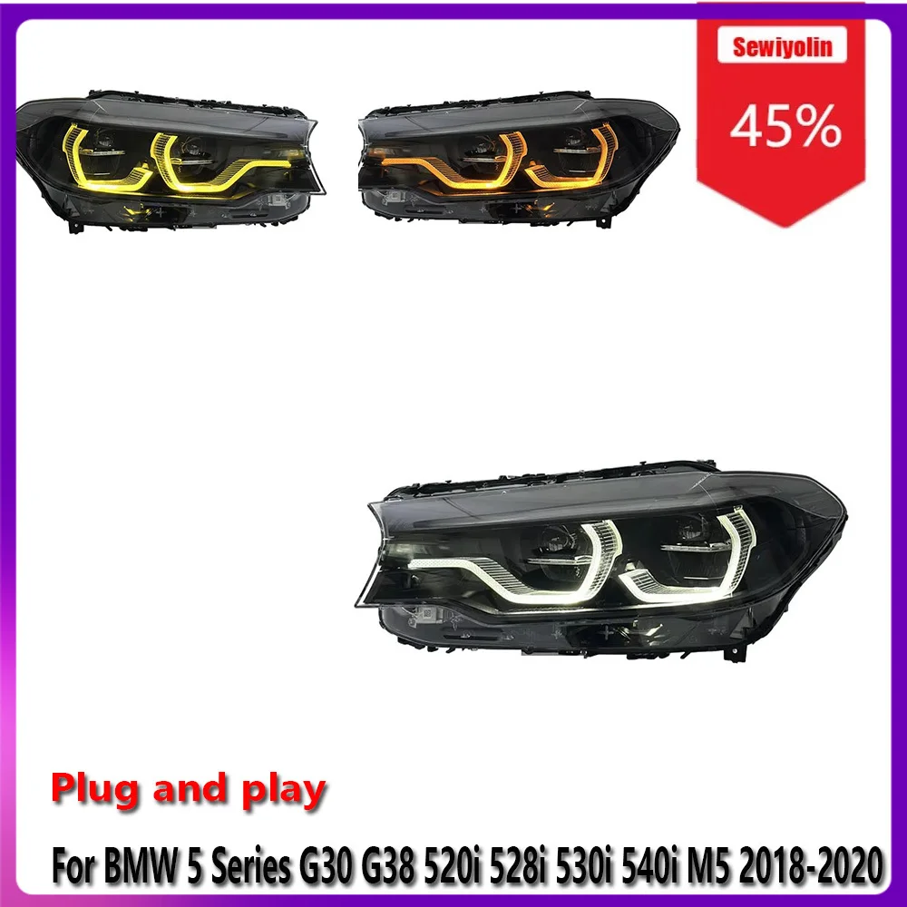 

Car LED Headlight Accessories For BMW 5 Series G30 G38 F90 M5 2018-2020 Fog DRL Brake Turn Signal Lamp Plug And Play