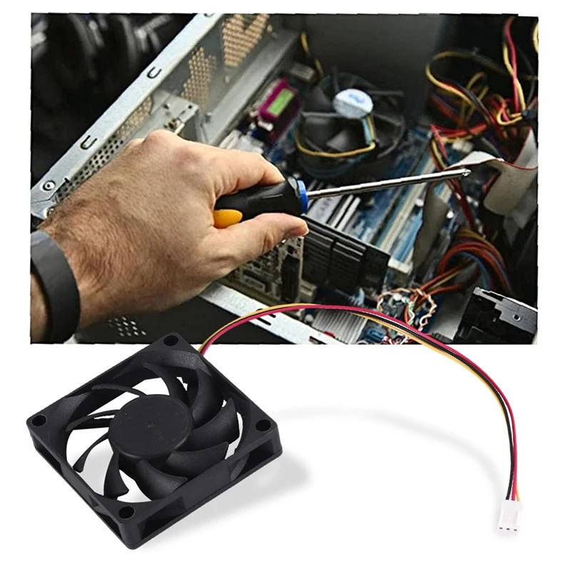 Internal 12V 3 Pin CPU Fan Cooler Fan for PC 70x70x15mm-DTD2