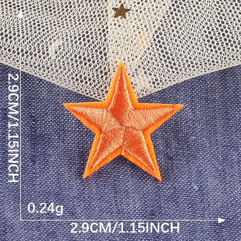 Mini Star Embroidery Iron On Patches, DIY Handwork Appliques, Craft Decoration, Clothes, Pentagram, Manual Lucky Star Patch, 10P