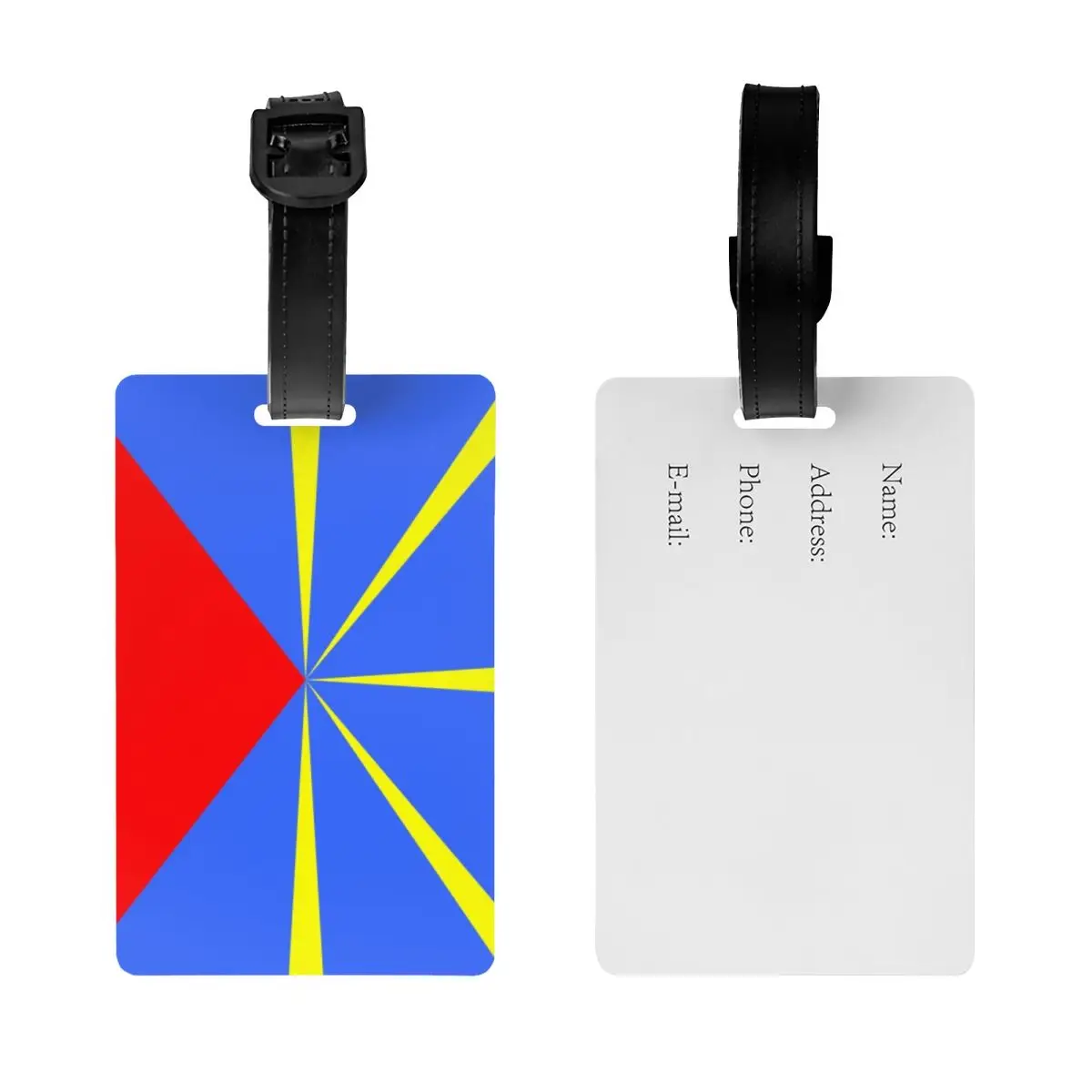 974 Reunion Island Flag Luggage Tags for Suitcases Cute Reunionese Proud Baggage Tags Privacy Cover Name ID Card