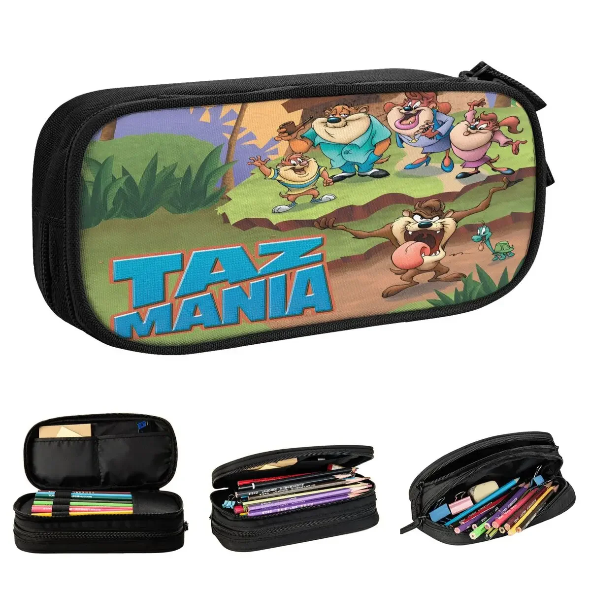 

Lovely Anime Cartoon Taz-Mania Pencil Cases Pencilcases Pen Holder Kids Large Storage Bag School Supplies Gift Stationery
