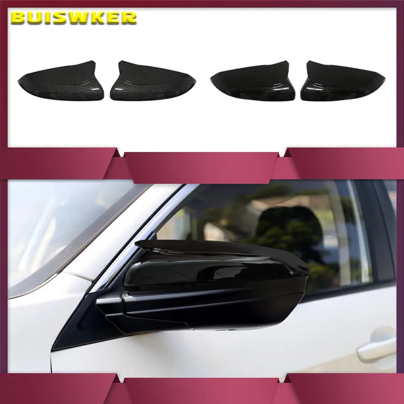 

ABS Carbon Fiber Style Rear View Side Mirror Cover Rearview Caps For Honda Civic 10th Mirror Cover Replacement 2016-2020