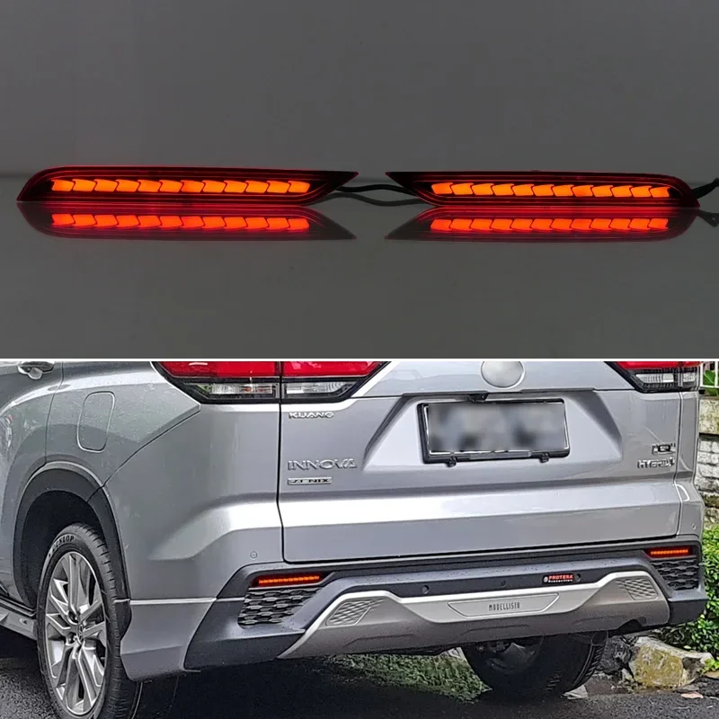 

Задний бампер автомобиля для Toyota Innova 2022 2023, светодиодные индикаторы, указатель поворота, отражатель, стоп-сигнал