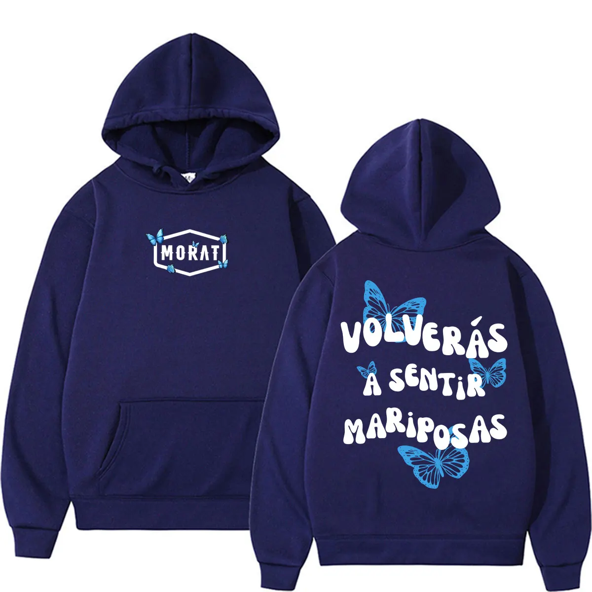 Band Morat Volveras A Sentir Mariposas Merch Hoodies Herren Damen Mode Hip Hop Rock Sweatshirts Fleece Casual Oversized Hoodie – Detail 3