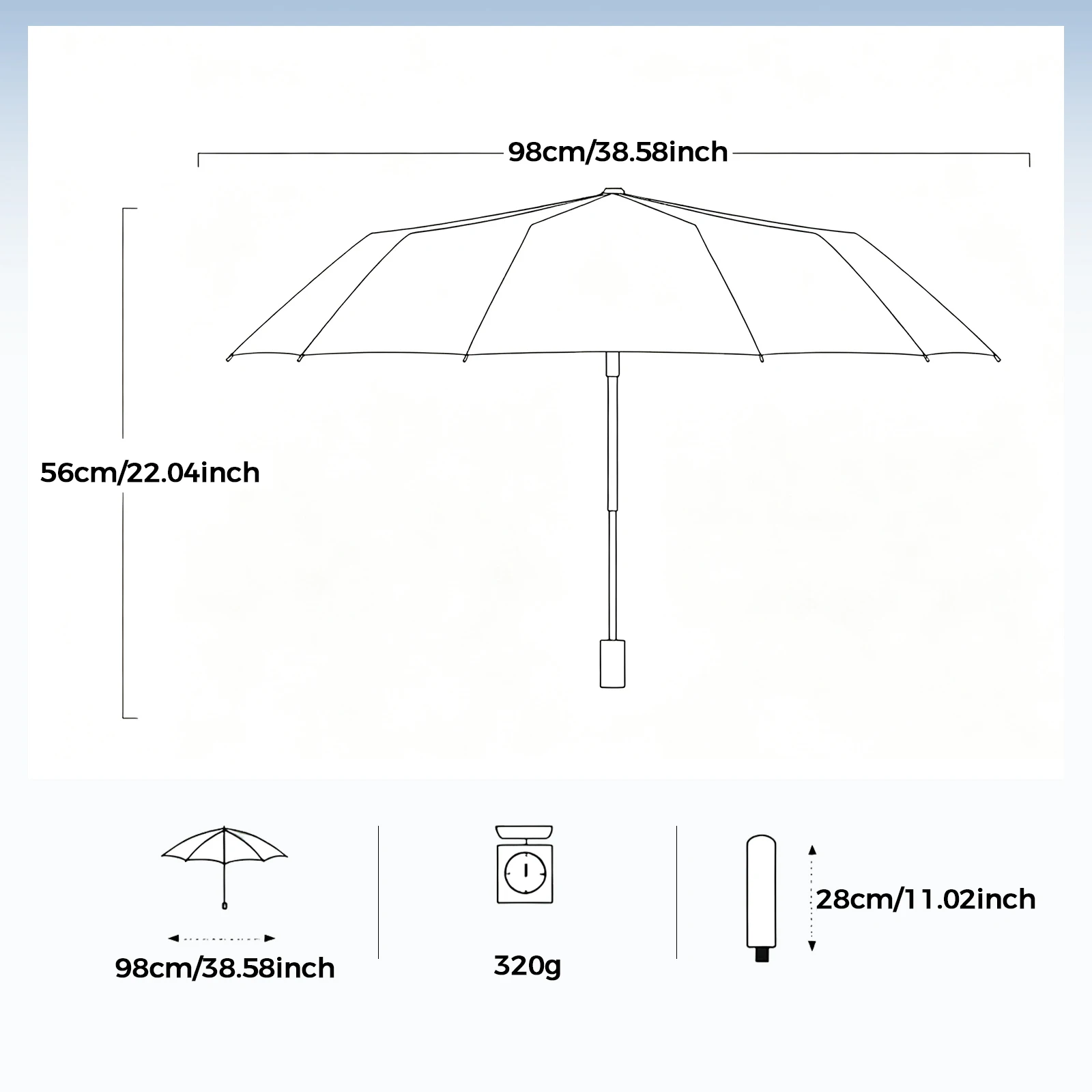 8 Ribs Travel Rain Sun Umbrellas Windproof Multi-color Travel Umbrella Automatic Open And Close