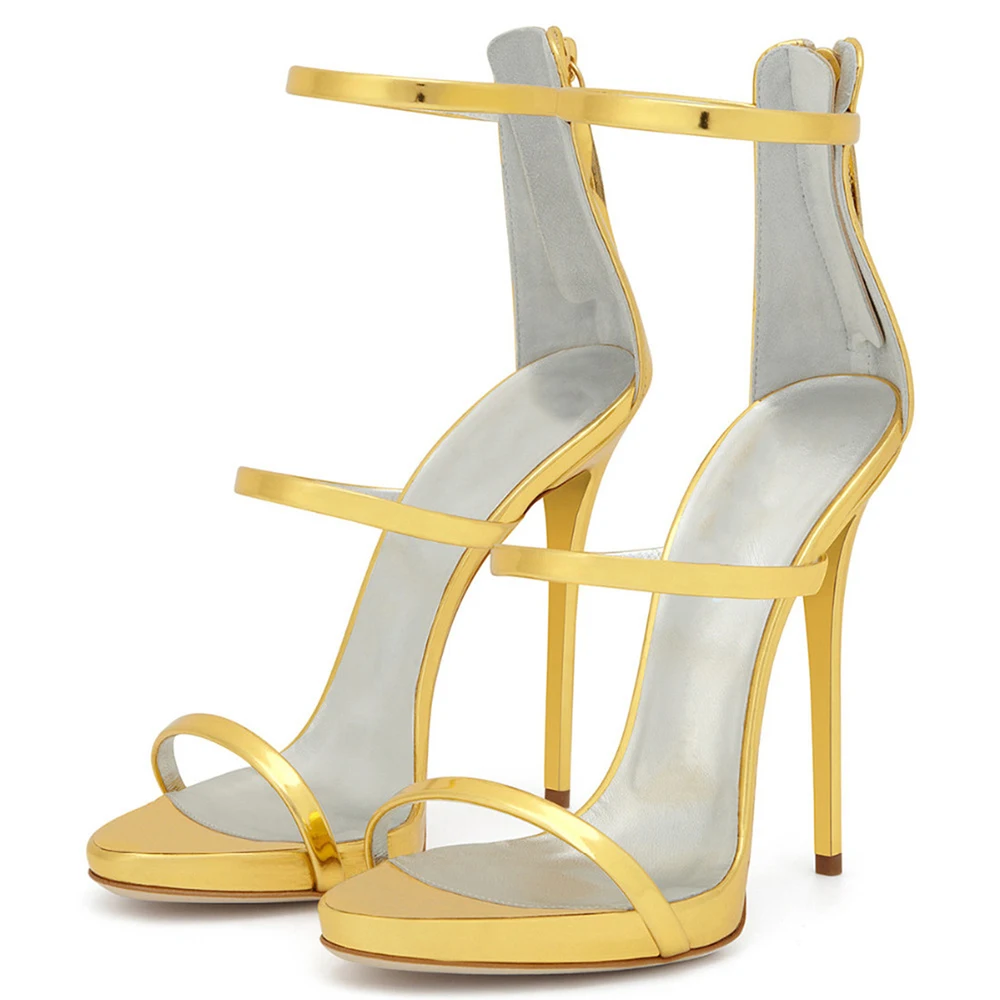

Women's Summer Sandals 2022 Gold Strappy Party High Heels Dance Shoes Round Toe Plus Size Footwear Black Velvet Stilettos Heels