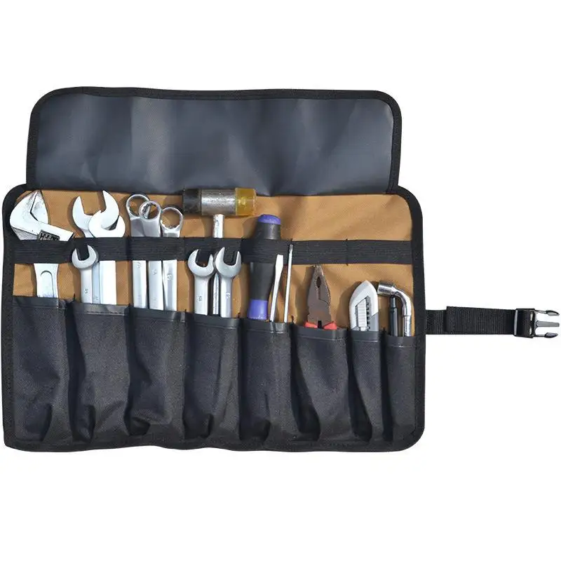 Portable Oxford Cloth Tool Roll Pouch Foldable Wrench Storage Bag Waterproof for Camping Hiking Outdoor Emergency Repair