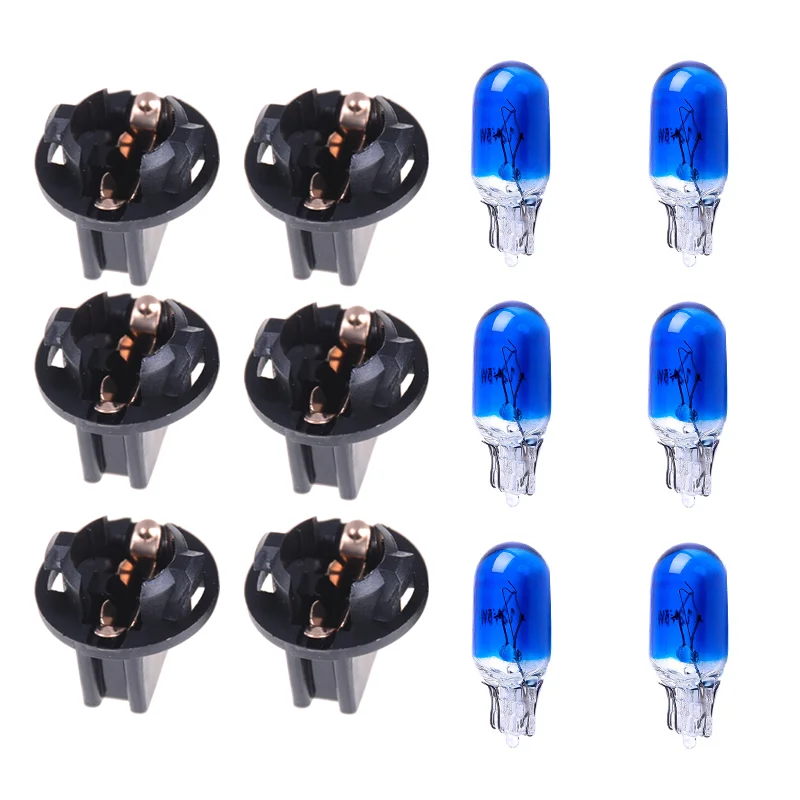 6Pcs T10-V2 Twist Lock Plug and Play Bulb Holder Sockets T10 LED&Halogen Lamp W5W 168 192 194 Twist Lock Wedge Bases Lamp Dash