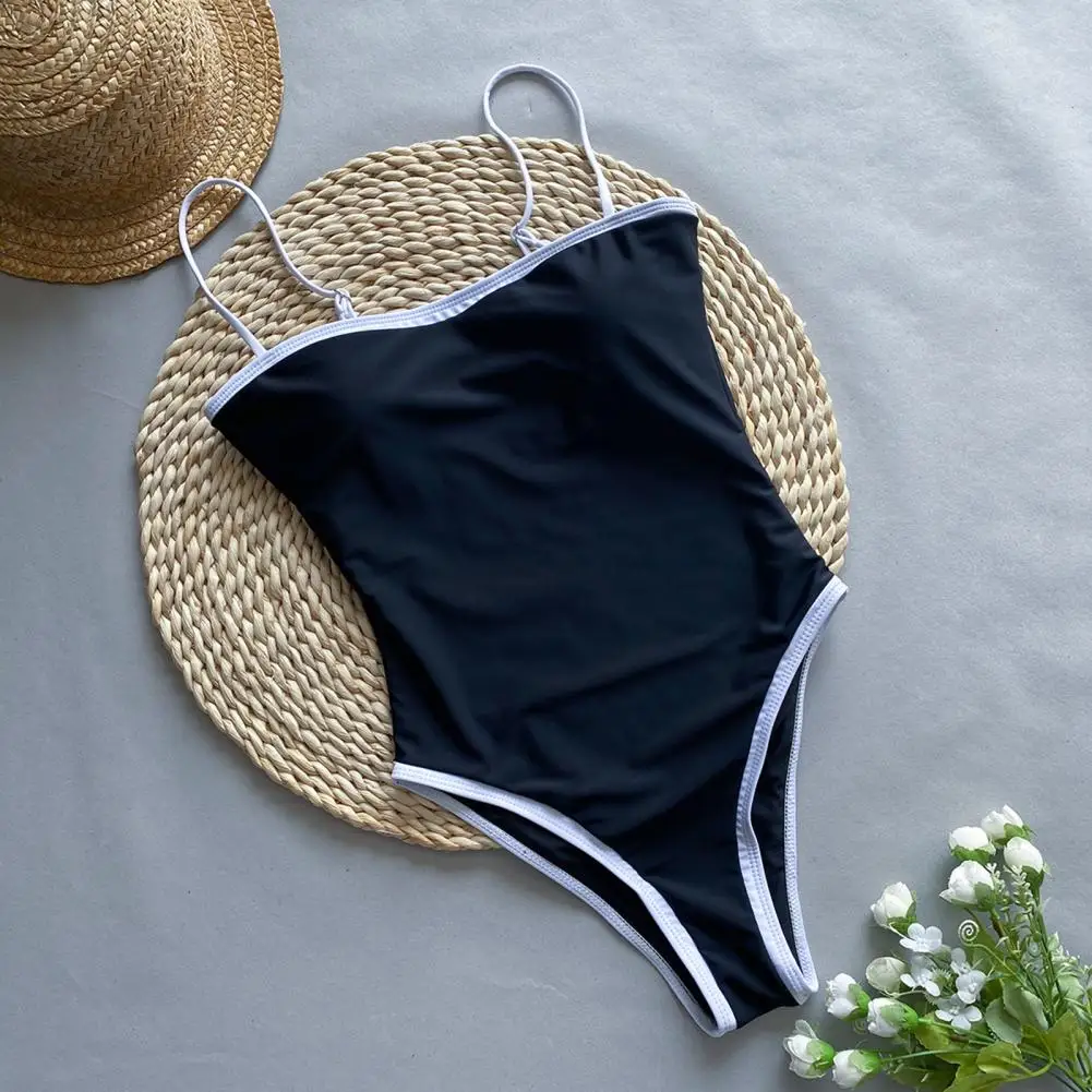 ผู้หญิง One Piece บิกินี่ Vintage High Cut ชุดว่ายน้ํา Bandeau Beachwear แผ่นเต้านมผู้หญิงชุดว่ายน้ําฤดูร้อนชุดว่ายน้ําบิกินี่