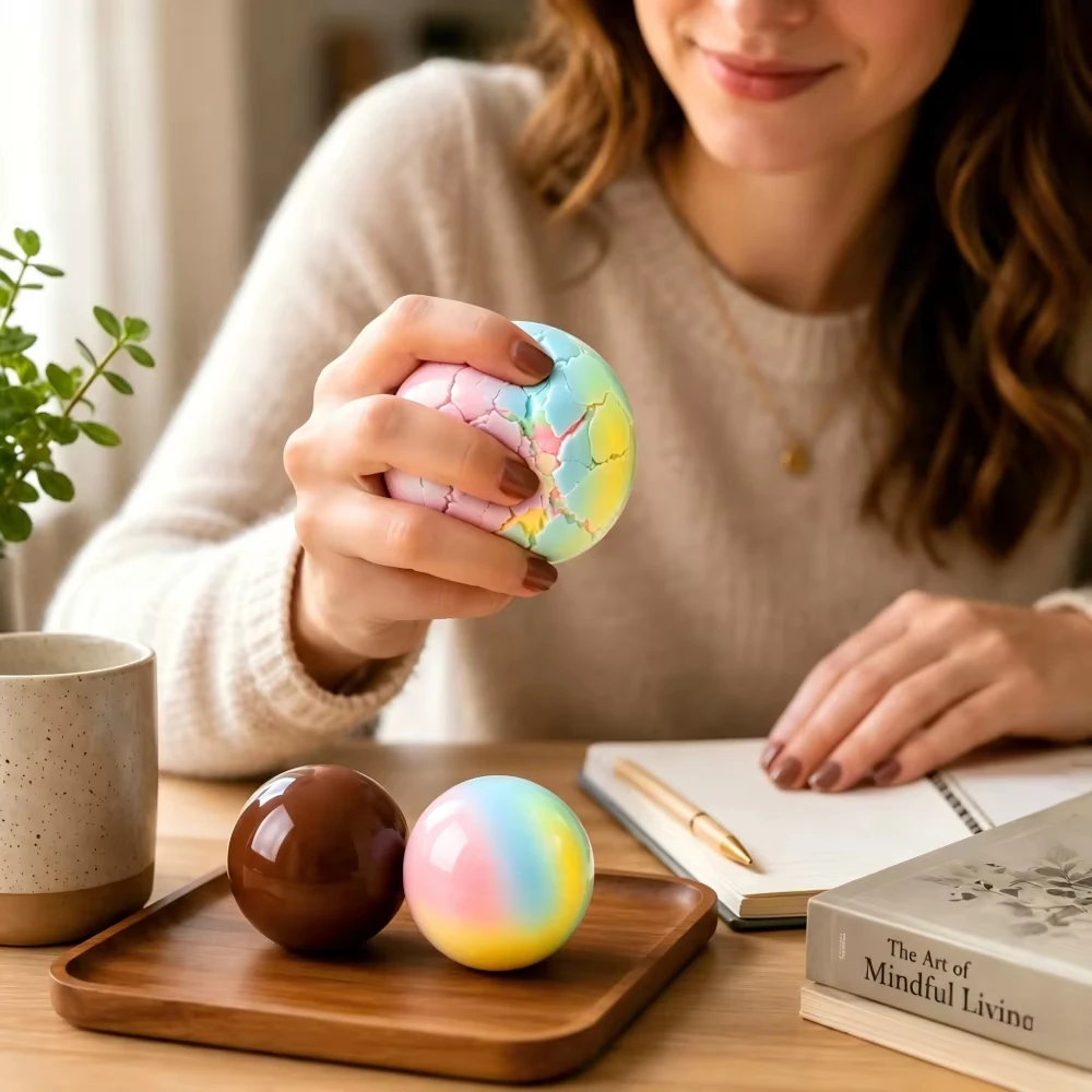 Crackable Chocolate Croissant Squeeze Toy Crispy Outside Squishy Inside Fidget Toy Satisfying ASMR Stress Relief Decompression